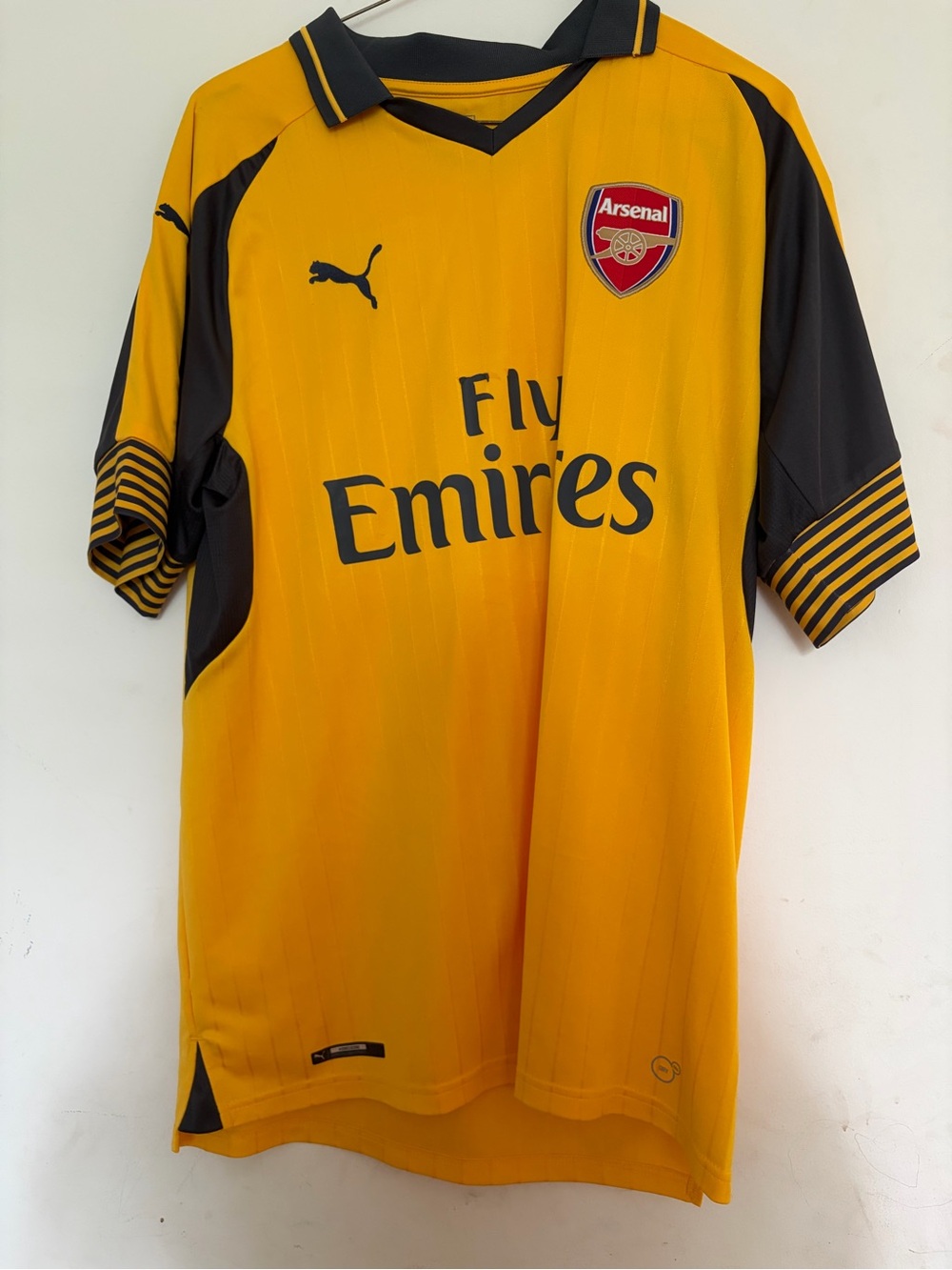 Arsenal FC Puma 2016/17 Yellow Away Mens Kit Soccer Jersey Size L